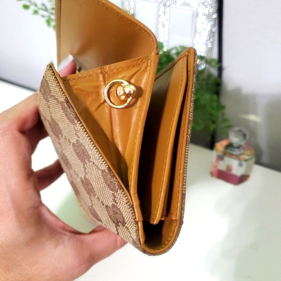 🇮🇹RARE Gucci Jackie Sherry Line GG Logo Canvas Continental Wallet on a Chain🤎 - Picture 8 of 15